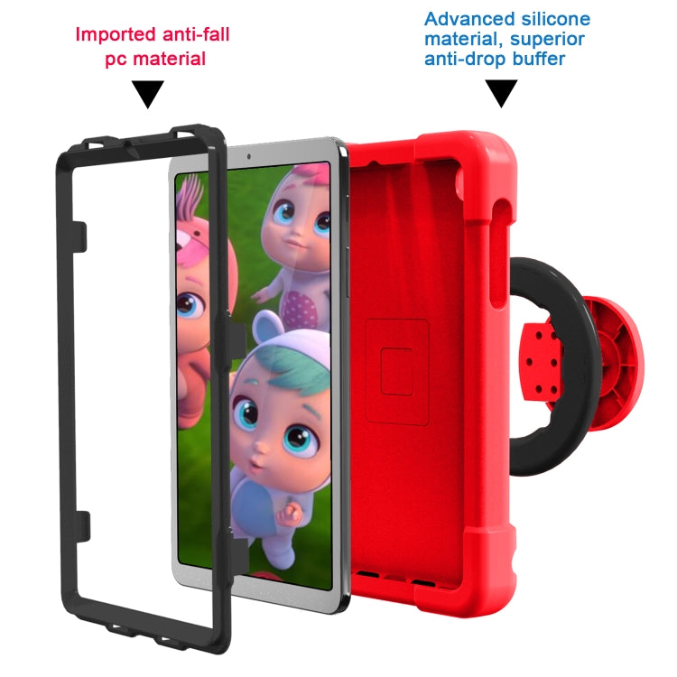 For Galaxy Tab A 8.4 (2020) T307 PC + Silicone Shockproof Combination Case with 360 Degree Rotating Holder & Handle(Red + Black) - Tab A 8.4 (2020) by buy2fix | Online Shopping UK | buy2fix
