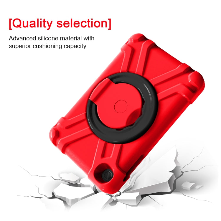 For Galaxy Tab A 8.4 (2020) T307 PC + Silicone Shockproof Combination Case with 360 Degree Rotating Holder & Handle(Red + Black) - Tab A 8.4 (2020) by buy2fix | Online Shopping UK | buy2fix