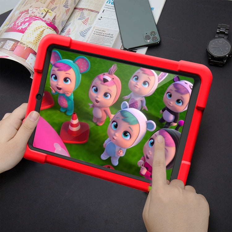 For Galaxy Tab A 8.4 (2020) T307 PC + Silicone Shockproof Combination Case with 360 Degree Rotating Holder & Handle(Red + Black) - Tab A 8.4 (2020) by buy2fix | Online Shopping UK | buy2fix