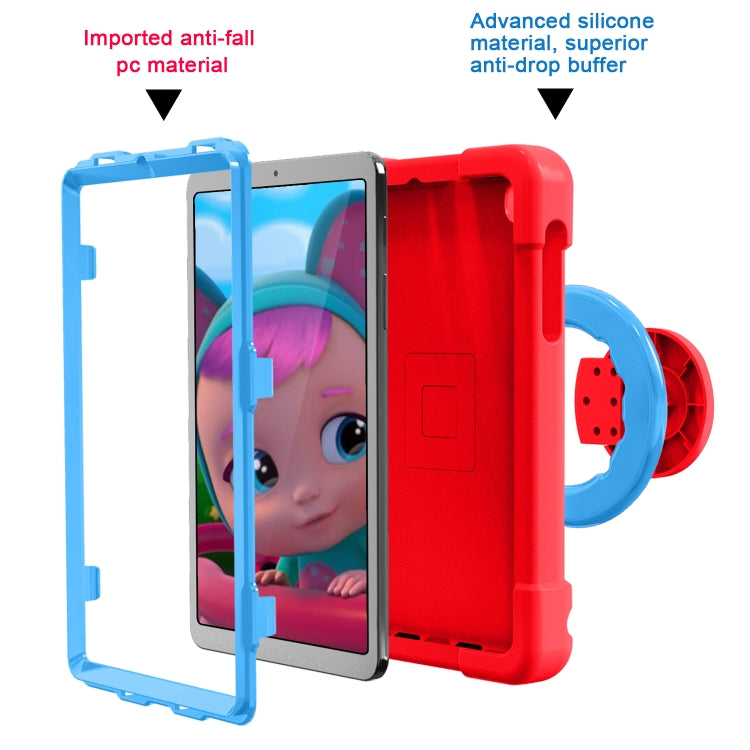 For Galaxy Tab A 8.4 (2020) T307 PC + Silicone Shockproof Combination Case with 360 Degree Rotating Holder & Handle(Red + Blue) - Tab A 8.4 (2020) by buy2fix | Online Shopping UK | buy2fix
