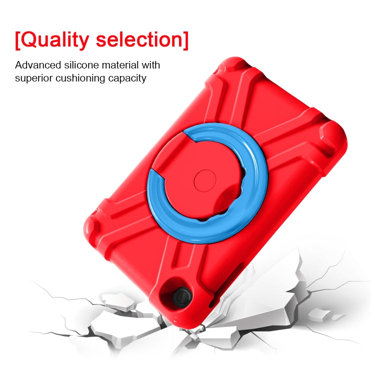 For Galaxy Tab A 8.4 (2020) T307 PC + Silicone Shockproof Combination Case with 360 Degree Rotating Holder & Handle(Red + Blue) - Tab A 8.4 (2020) by buy2fix | Online Shopping UK | buy2fix