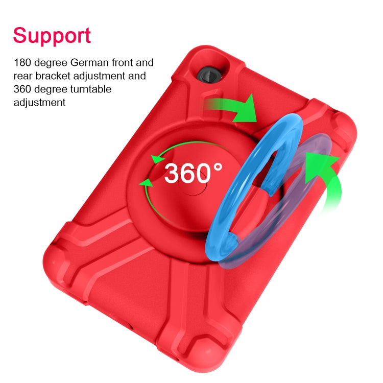 For Galaxy Tab A 8.4 (2020) T307 PC + Silicone Shockproof Combination Case with 360 Degree Rotating Holder & Handle(Red + Blue) - Tab A 8.4 (2020) by buy2fix | Online Shopping UK | buy2fix