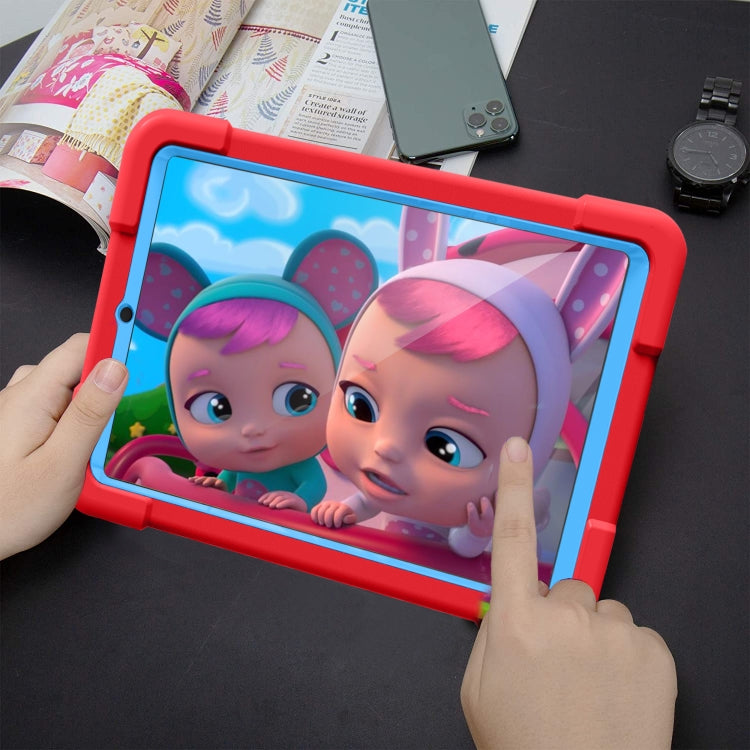 For Galaxy Tab A 8.4 (2020) T307 PC + Silicone Shockproof Combination Case with 360 Degree Rotating Holder & Handle(Red + Blue) - Tab A 8.4 (2020) by buy2fix | Online Shopping UK | buy2fix