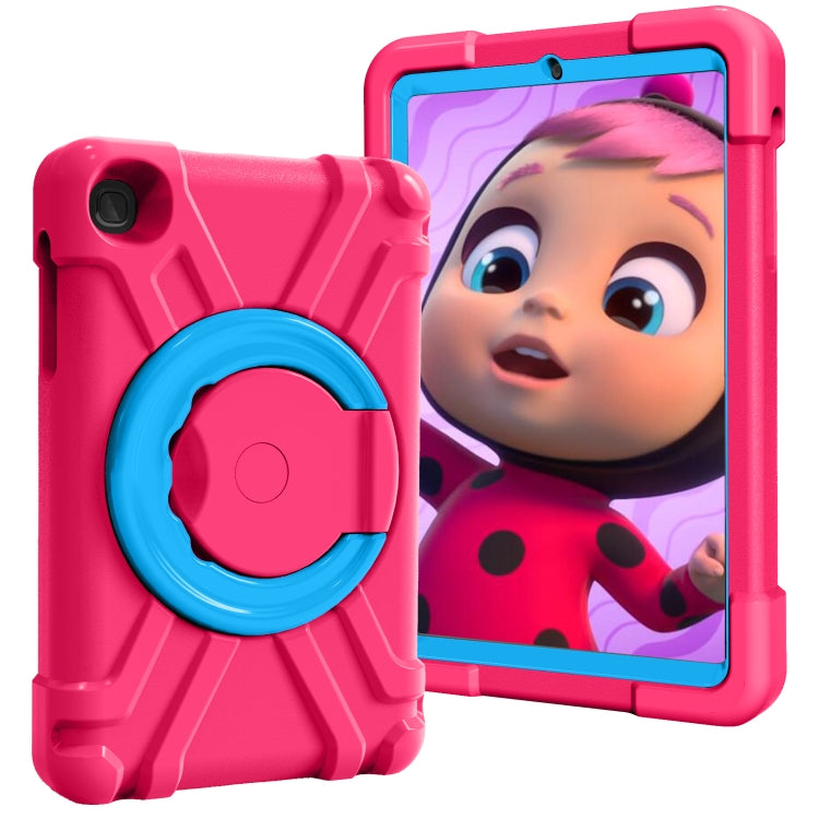 For Galaxy Tab A 8.4 (2020) T307 PC + Silicone Shockproof Combination Case with 360 Degree Rotating Holder & Handle(Rose Red + Blue) - Tab A 8.4 (2020) by buy2fix | Online Shopping UK | buy2fix