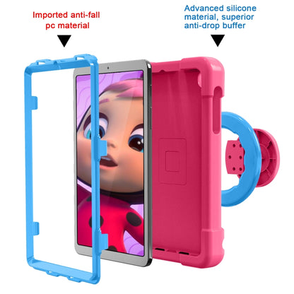 For Galaxy Tab A 8.4 (2020) T307 PC + Silicone Shockproof Combination Case with 360 Degree Rotating Holder & Handle(Rose Red + Blue) - Tab A 8.4 (2020) by buy2fix | Online Shopping UK | buy2fix