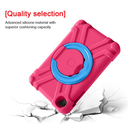 For Galaxy Tab A 8.4 (2020) T307 PC + Silicone Shockproof Combination Case with 360 Degree Rotating Holder & Handle(Rose Red + Blue) - Tab A 8.4 (2020) by buy2fix | Online Shopping UK | buy2fix