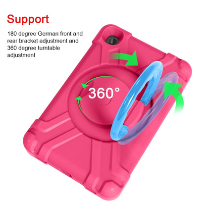 For Galaxy Tab A 8.4 (2020) T307 PC + Silicone Shockproof Combination Case with 360 Degree Rotating Holder & Handle(Rose Red + Blue) - Tab A 8.4 (2020) by buy2fix | Online Shopping UK | buy2fix