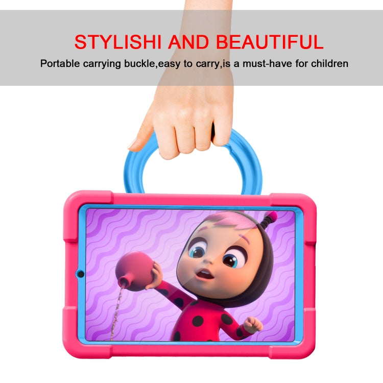 For Galaxy Tab A 8.4 (2020) T307 PC + Silicone Shockproof Combination Case with 360 Degree Rotating Holder & Handle(Rose Red + Blue) - Tab A 8.4 (2020) by buy2fix | Online Shopping UK | buy2fix