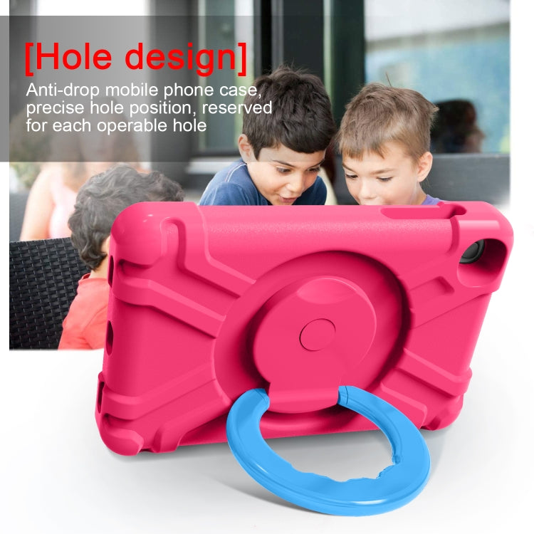 For Galaxy Tab A 8.4 (2020) T307 PC + Silicone Shockproof Combination Case with 360 Degree Rotating Holder & Handle(Rose Red + Blue) - Tab A 8.4 (2020) by buy2fix | Online Shopping UK | buy2fix