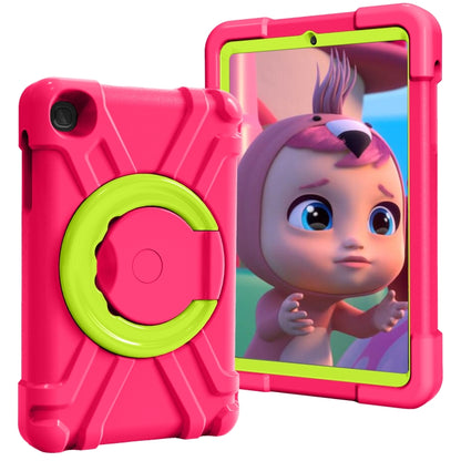 For Galaxy Tab A 8.4 (2020) T307 PC + Silicone Shockproof Combination Case with 360 Degree Rotating Holder & Handle(Rose Red + Grass Green) - Tab A 8.4 (2020) by buy2fix | Online Shopping UK | buy2fix