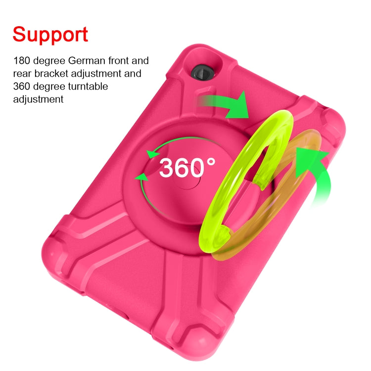 For Galaxy Tab A 8.4 (2020) T307 PC + Silicone Shockproof Combination Case with 360 Degree Rotating Holder & Handle(Rose Red + Grass Green) - Tab A 8.4 (2020) by buy2fix | Online Shopping UK | buy2fix