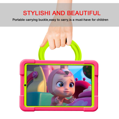 For Galaxy Tab A 8.4 (2020) T307 PC + Silicone Shockproof Combination Case with 360 Degree Rotating Holder & Handle(Rose Red + Grass Green) - Tab A 8.4 (2020) by buy2fix | Online Shopping UK | buy2fix