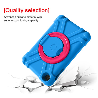 For Galaxy Tab A 8.4 (2020) T307 PC + Silicone Shockproof Combination Case with 360 Degree Rotating Holder & Handle(Blue + Rose Red) - Tab A 8.4 (2020) by buy2fix | Online Shopping UK | buy2fix