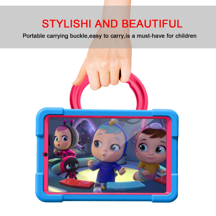 For Galaxy Tab A 8.4 (2020) T307 PC + Silicone Shockproof Combination Case with 360 Degree Rotating Holder & Handle(Blue + Rose Red) - Tab A 8.4 (2020) by buy2fix | Online Shopping UK | buy2fix
