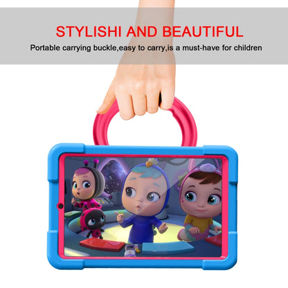 For Galaxy Tab A 8.4 (2020) T307 PC + Silicone Shockproof Combination Case with 360 Degree Rotating Holder & Handle(Blue + Rose Red) - Tab A 8.4 (2020) by buy2fix | Online Shopping UK | buy2fix