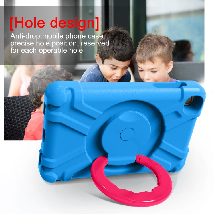 For Galaxy Tab A 8.4 (2020) T307 PC + Silicone Shockproof Combination Case with 360 Degree Rotating Holder & Handle(Blue + Rose Red) - Tab A 8.4 (2020) by buy2fix | Online Shopping UK | buy2fix