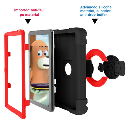 For Amazon Kindle Fire HD8 (2020) PC + Silicone Shockproof Combination Case with 360 Degree Rotating Holder & Handle(Black + Red) -  by buy2fix | Online Shopping UK | buy2fix