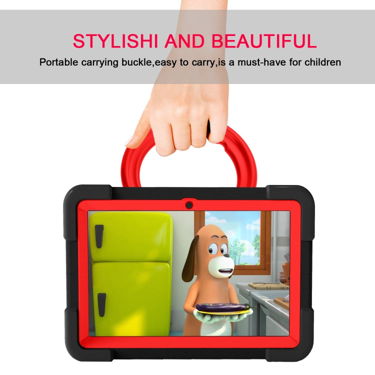 For Amazon Kindle Fire HD8 (2020) PC + Silicone Shockproof Combination Case with 360 Degree Rotating Holder & Handle(Black + Red) -  by buy2fix | Online Shopping UK | buy2fix