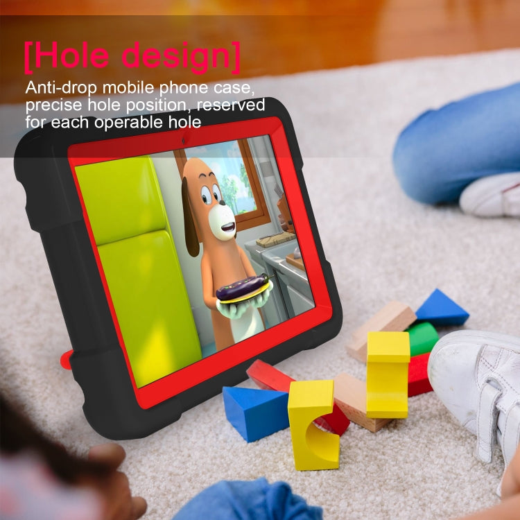 For Amazon Kindle Fire HD8 (2020) PC + Silicone Shockproof Combination Case with 360 Degree Rotating Holder & Handle(Black + Red) -  by buy2fix | Online Shopping UK | buy2fix