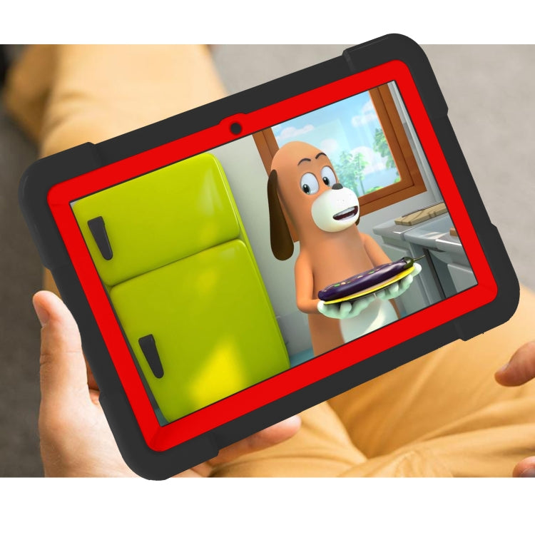 For Amazon Kindle Fire HD8 (2020) PC + Silicone Shockproof Combination Case with 360 Degree Rotating Holder & Handle(Black + Red) -  by buy2fix | Online Shopping UK | buy2fix