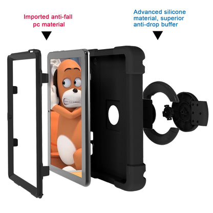 For Amazon Kindle Fire HD8 (2020) PC + Silicone Shockproof Combination Case with 360 Degree Rotating Holder & Handle(Black) -  by buy2fix | Online Shopping UK | buy2fix