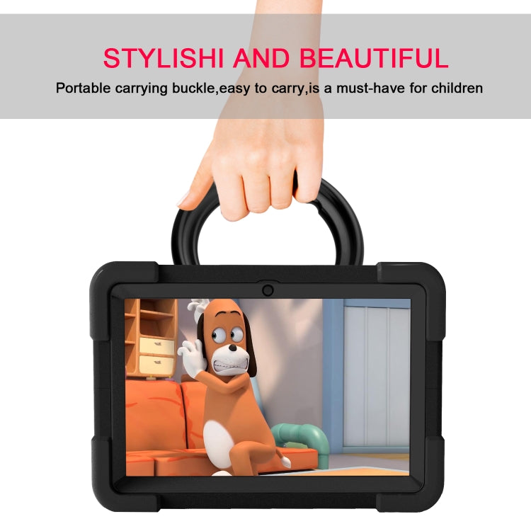For Amazon Kindle Fire HD8 (2020) PC + Silicone Shockproof Combination Case with 360 Degree Rotating Holder & Handle(Black) -  by buy2fix | Online Shopping UK | buy2fix