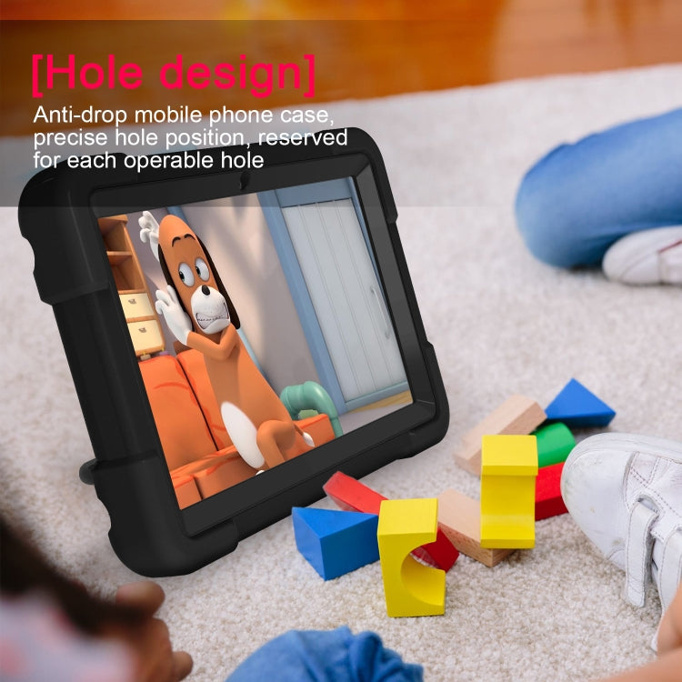 For Amazon Kindle Fire HD8 (2020) PC + Silicone Shockproof Combination Case with 360 Degree Rotating Holder & Handle(Black) -  by buy2fix | Online Shopping UK | buy2fix