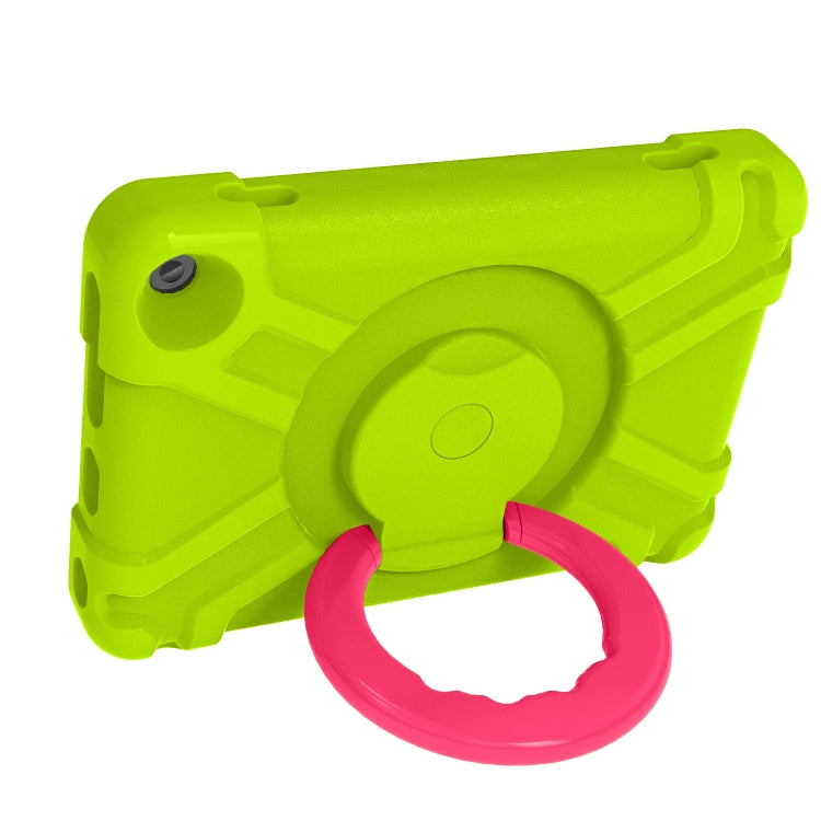 For Amazon Kindle Fire HD8 (2020) PC + Silicone Shockproof Combination Case with 360 Degree Rotating Holder & Handle(Glass Green + Rose Red) -  by buy2fix | Online Shopping UK | buy2fix