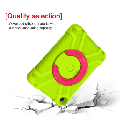 For Amazon Kindle Fire HD8 (2020) PC + Silicone Shockproof Combination Case with 360 Degree Rotating Holder & Handle(Glass Green + Rose Red) -  by buy2fix | Online Shopping UK | buy2fix