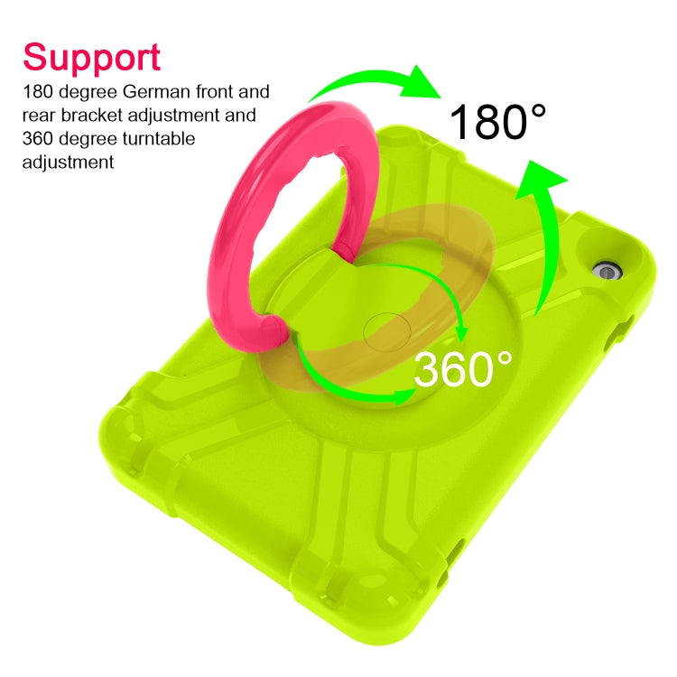 For Amazon Kindle Fire HD8 (2020) PC + Silicone Shockproof Combination Case with 360 Degree Rotating Holder & Handle(Glass Green + Rose Red) -  by buy2fix | Online Shopping UK | buy2fix