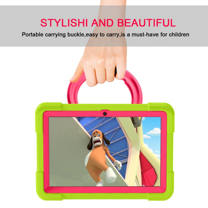 For Amazon Kindle Fire HD8 (2020) PC + Silicone Shockproof Combination Case with 360 Degree Rotating Holder & Handle(Glass Green + Rose Red) -  by buy2fix | Online Shopping UK | buy2fix