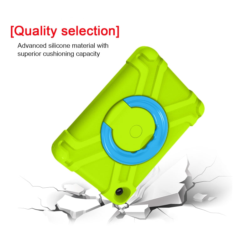 For Amazon Kindle Fire HD8 (2020) PC + Silicone Shockproof Combination Case with 360 Degree Rotating Holder & Handle(Glass Green + Blue) -  by buy2fix | Online Shopping UK | buy2fix