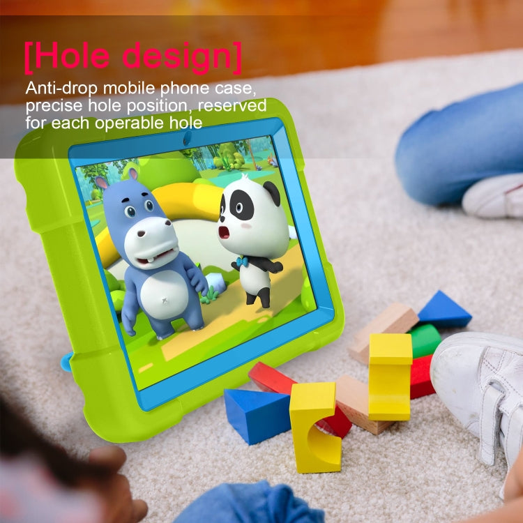 For Amazon Kindle Fire HD8 (2020) PC + Silicone Shockproof Combination Case with 360 Degree Rotating Holder & Handle(Glass Green + Blue) -  by buy2fix | Online Shopping UK | buy2fix