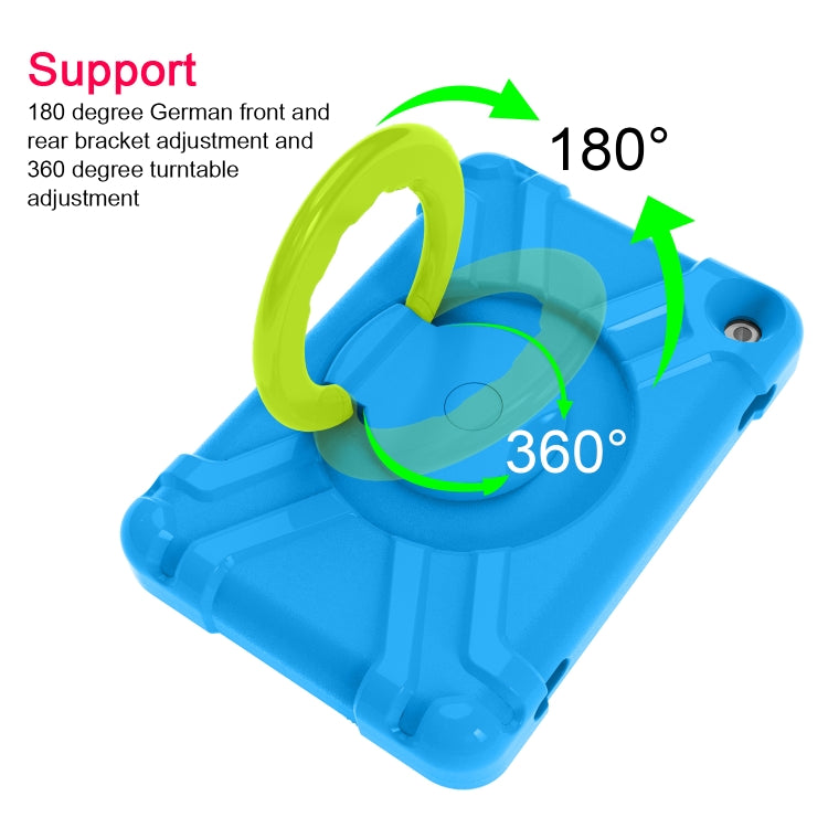 For Amazon Kindle Fire HD8 (2020) PC + Silicone Shockproof Combination Case with 360 Degree Rotating Holder & Handle(Blue + Grass Green) -  by buy2fix | Online Shopping UK | buy2fix