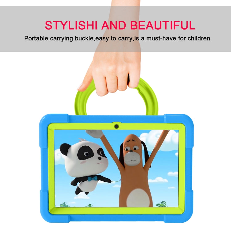 For Amazon Kindle Fire HD8 (2020) PC + Silicone Shockproof Combination Case with 360 Degree Rotating Holder & Handle(Blue + Grass Green) -  by buy2fix | Online Shopping UK | buy2fix