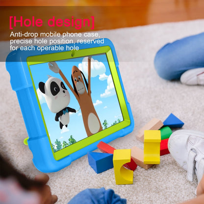 For Amazon Kindle Fire HD8 (2020) PC + Silicone Shockproof Combination Case with 360 Degree Rotating Holder & Handle(Blue + Grass Green) -  by buy2fix | Online Shopping UK | buy2fix