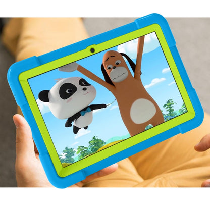 For Amazon Kindle Fire HD8 (2020) PC + Silicone Shockproof Combination Case with 360 Degree Rotating Holder & Handle(Blue + Grass Green) -  by buy2fix | Online Shopping UK | buy2fix