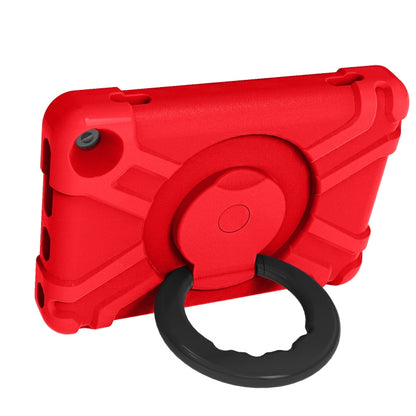 For Amazon Kindle Fire HD8 (2020) PC + Silicone Shockproof Combination Case with 360 Degree Rotating Holder & Handle(Red + Black) -  by buy2fix | Online Shopping UK | buy2fix