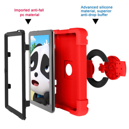 For Amazon Kindle Fire HD8 (2020) PC + Silicone Shockproof Combination Case with 360 Degree Rotating Holder & Handle(Red + Black) -  by buy2fix | Online Shopping UK | buy2fix