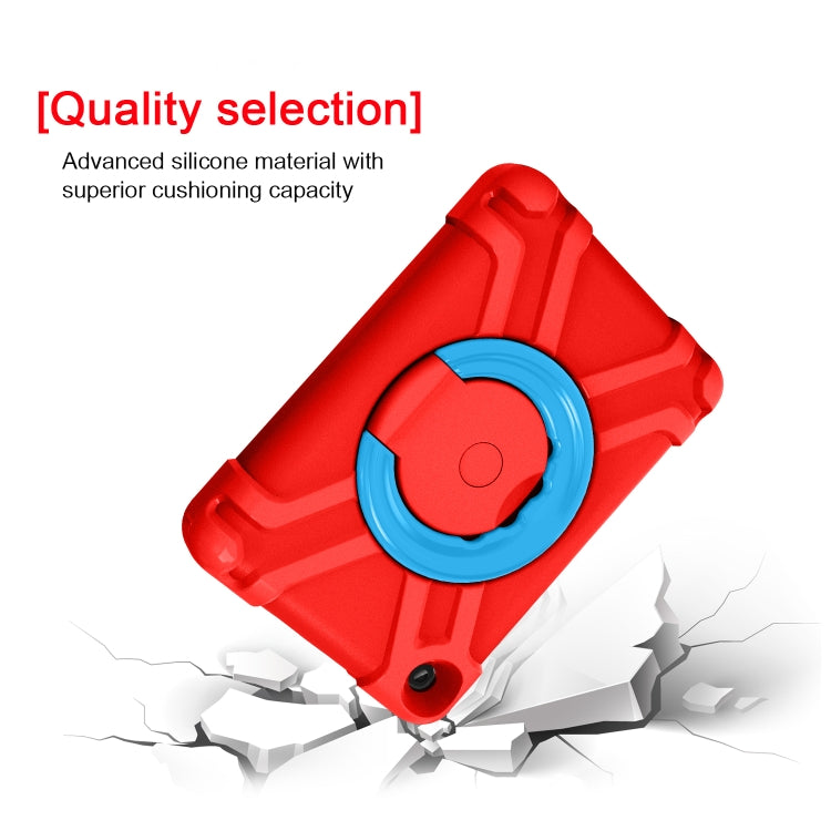For Amazon Kindle Fire HD8 (2020) PC + Silicone Shockproof Combination Case with 360 Degree Rotating Holder & Handle(Red + Blue) -  by buy2fix | Online Shopping UK | buy2fix