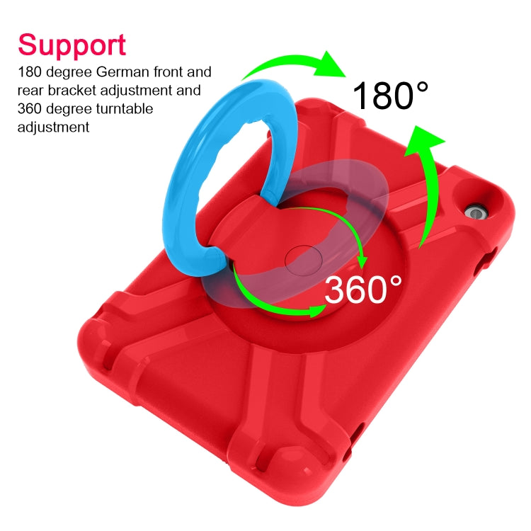 For Amazon Kindle Fire HD8 (2020) PC + Silicone Shockproof Combination Case with 360 Degree Rotating Holder & Handle(Red + Blue) -  by buy2fix | Online Shopping UK | buy2fix