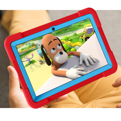 For Amazon Kindle Fire HD8 (2020) PC + Silicone Shockproof Combination Case with 360 Degree Rotating Holder & Handle(Red + Blue) -  by buy2fix | Online Shopping UK | buy2fix