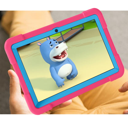 For Amazon Kindle Fire HD8 (2020) PC + Silicone Shockproof Combination Case with 360 Degree Rotating Holder & Handle(Rose Red + Blue) -  by buy2fix | Online Shopping UK | buy2fix