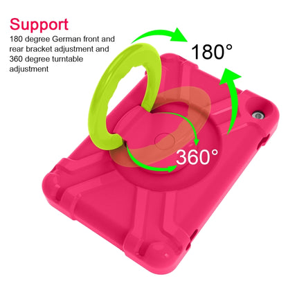 For Amazon Kindle Fire HD8 (2020) PC + Silicone Shockproof Combination Case with 360 Degree Rotating Holder & Handle(Rose Red + Grass Green) -  by buy2fix | Online Shopping UK | buy2fix