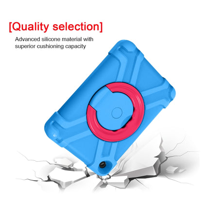 For Amazon Kindle Fire HD8 (2020) PC + Silicone Shockproof Combination Case with 360 Degree Rotating Holder & Handle(Blue + Rose Red) -  by buy2fix | Online Shopping UK | buy2fix