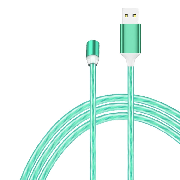 2 in 1 USB to 8 Pin + Micro USB Magnetic Suction Colorful Streamer Mobile Phone Charging Cable, Length: 1m(Green Light) - 2 in 1 Cable by buy2fix | Online Shopping UK | buy2fix