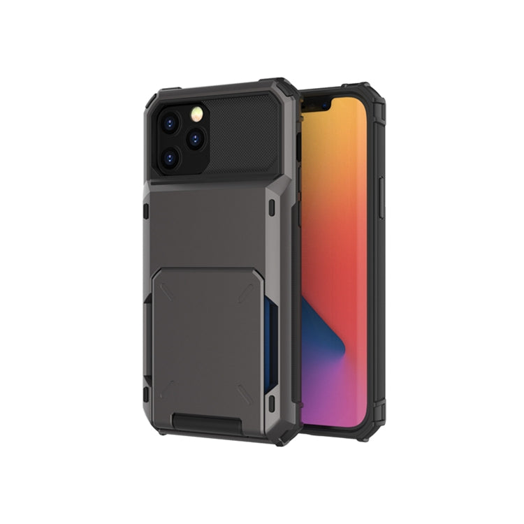 For iPhone 12 mini Scratch-Resistant Shockproof Heavy Duty Rugged Armor Protective Case with Card Slot(Dark Grey) by buy2fix