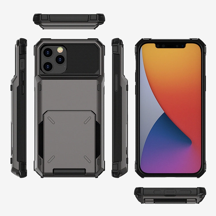 For iPhone 12 mini Scratch-Resistant Shockproof Heavy Duty Rugged Armor Protective Case with Card Slot(Dark Grey) by buy2fix