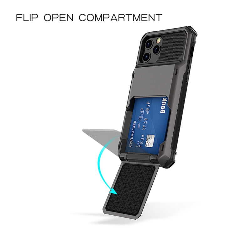 For iPhone 12 mini Scratch-Resistant Shockproof Heavy Duty Rugged Armor Protective Case with Card Slot(Dark Grey) by buy2fix
