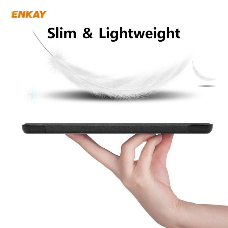 ENKAY ENK-8009 For Samsung Galaxy Tab A7 10.4 T500 / T505 2020 / 2022 PU Leather + Plastic Smart Case with Three-folding Holder(Black) - Other Galaxy Tab PC by ENKAY | Online Shopping UK | buy2fix